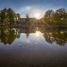 Mirror lake with sunstar