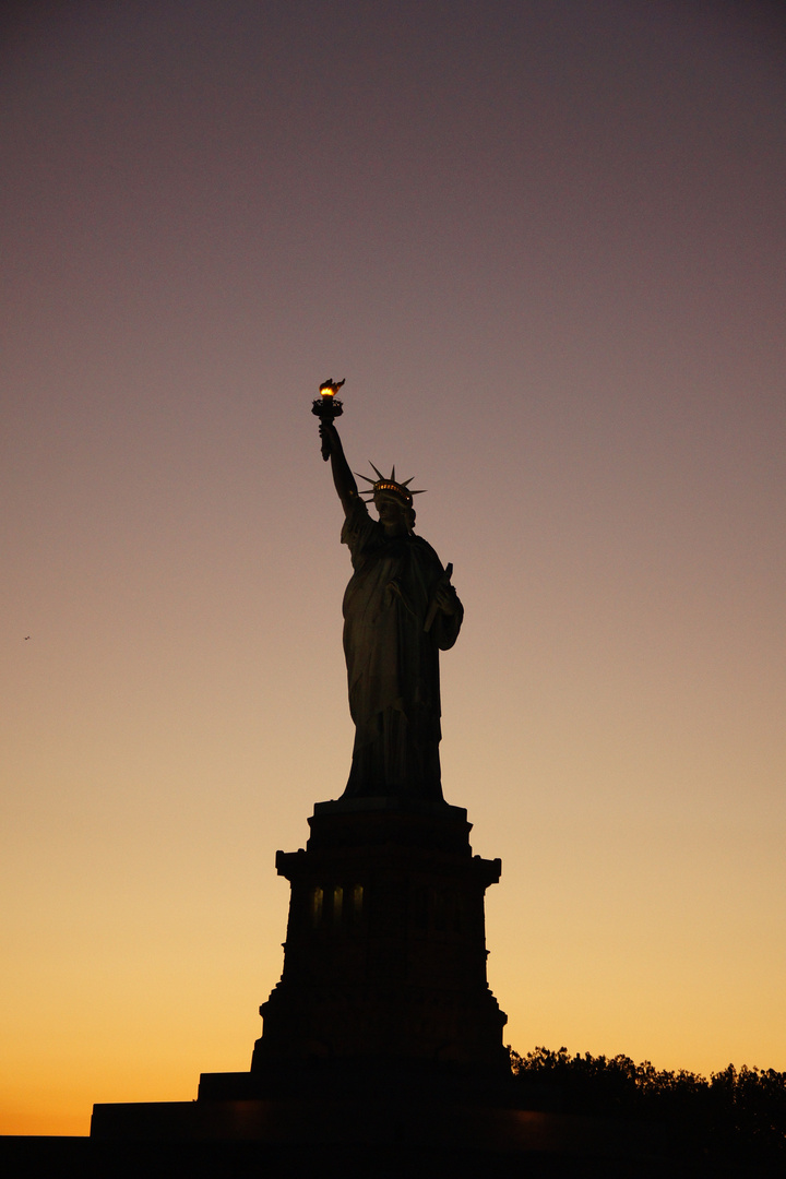 Miss Liberty at night