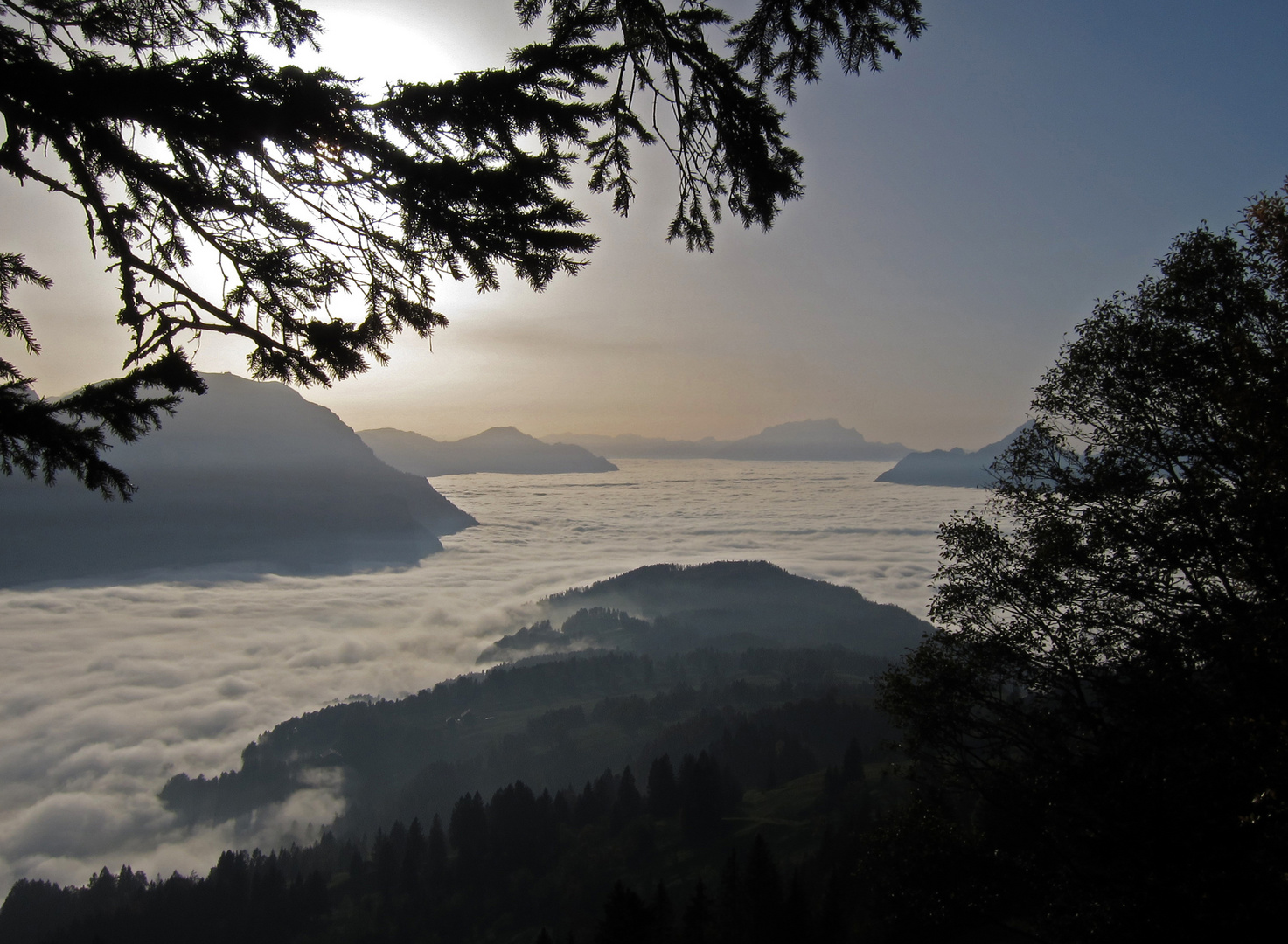 Mist over Lake Lucerne, Switzerland