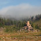 Mist over the hill at Oglogchiin Herem