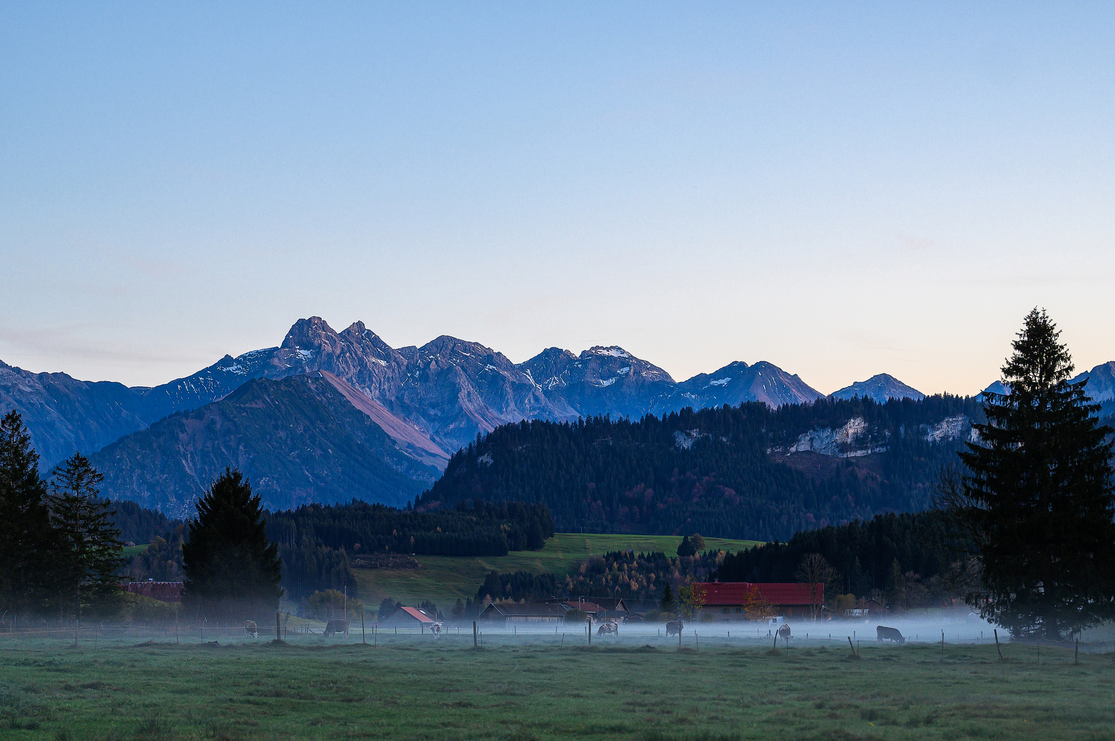 Misty evening in bavaria