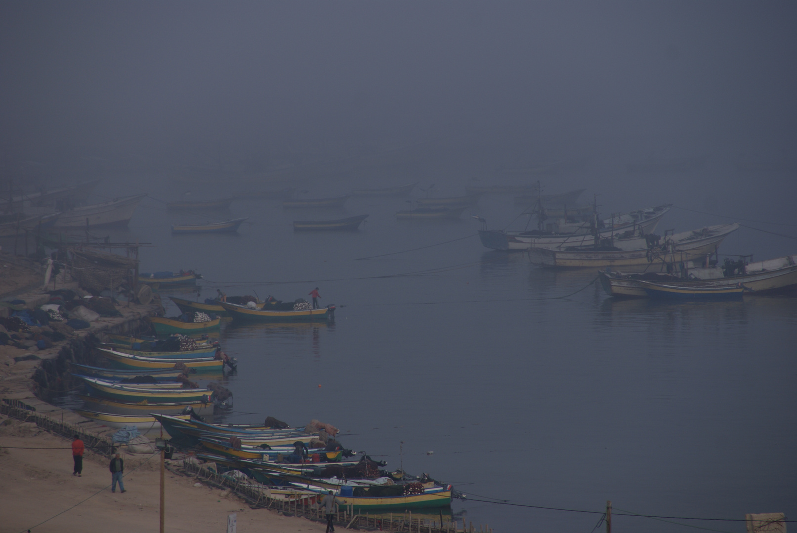 Misty morning in Gaza City