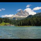 Misurinasee mit Blick auf die Drei Zinnen