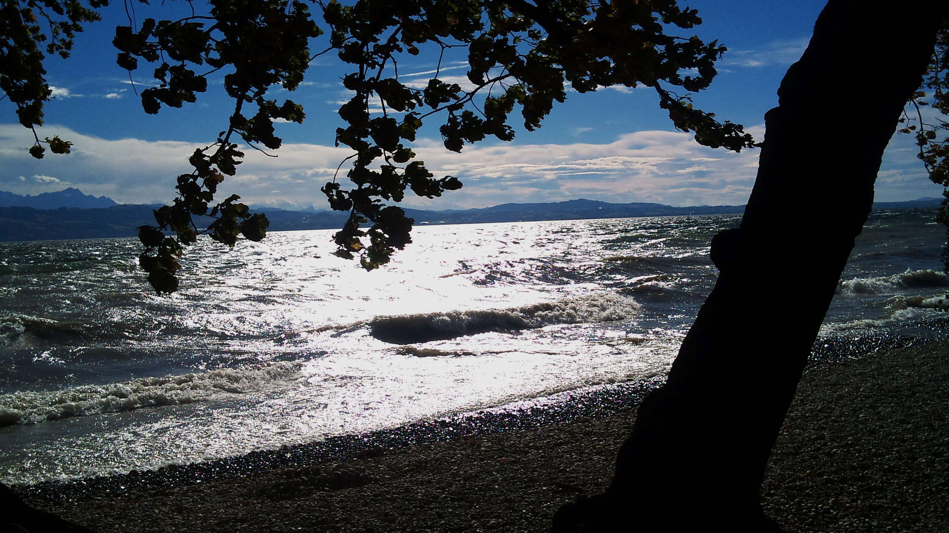 mit Blick auf den See