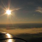 Mit dem Ballon unterwegs am frühen Morgen