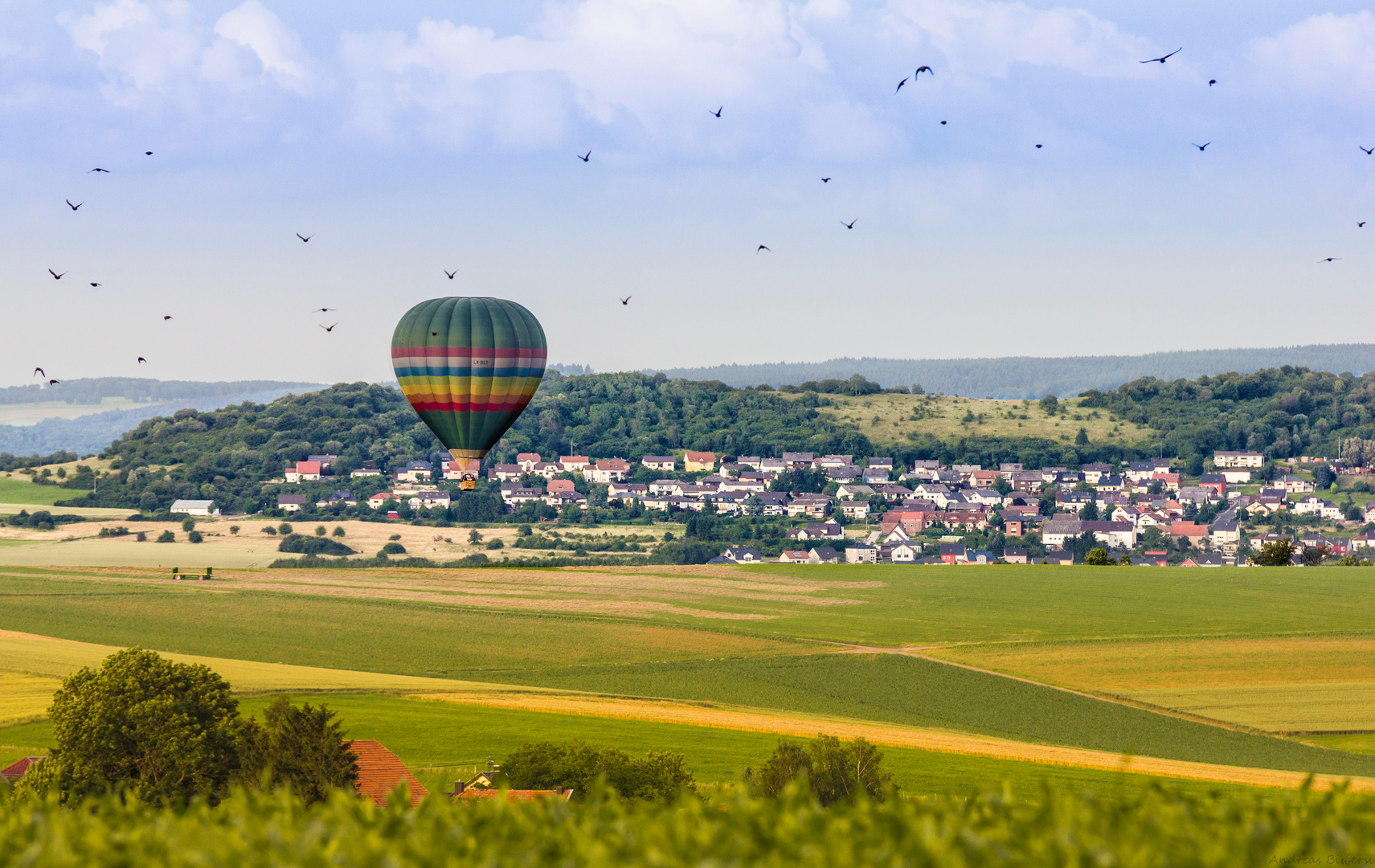 Mit dem Balon übers Land