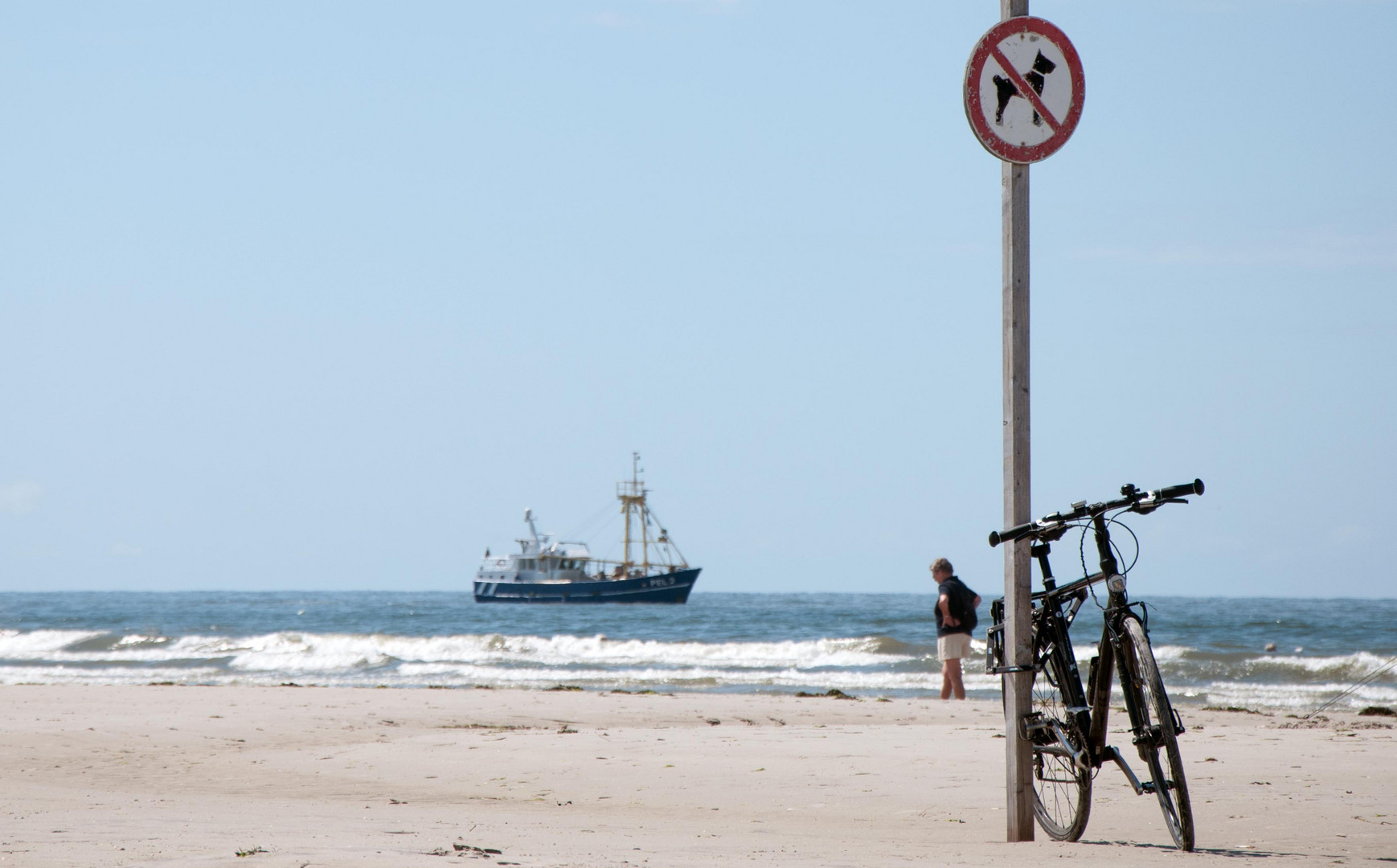 mit dem Fahrrad, aber ohne Hund, zum fischen