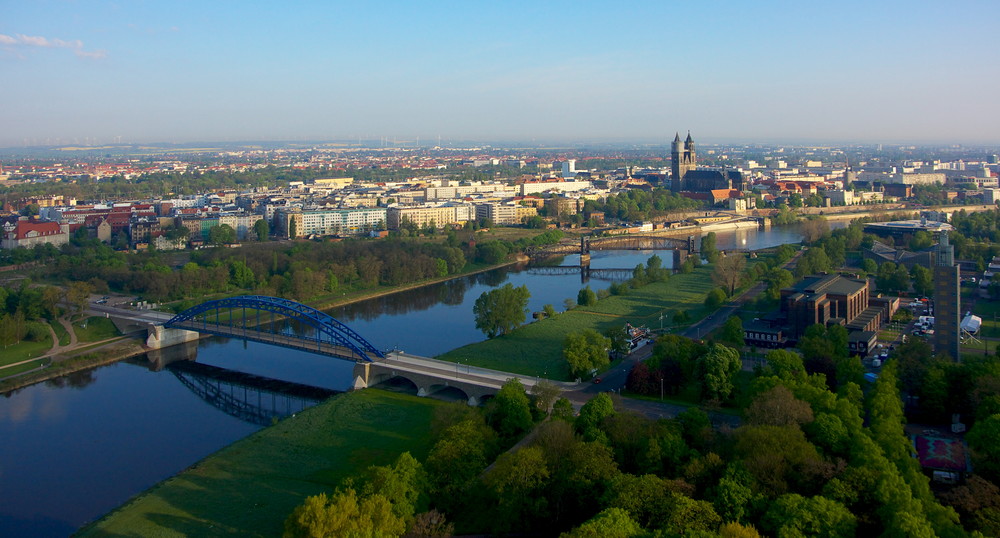 Mit dem Heißluftballon über Magdeburg