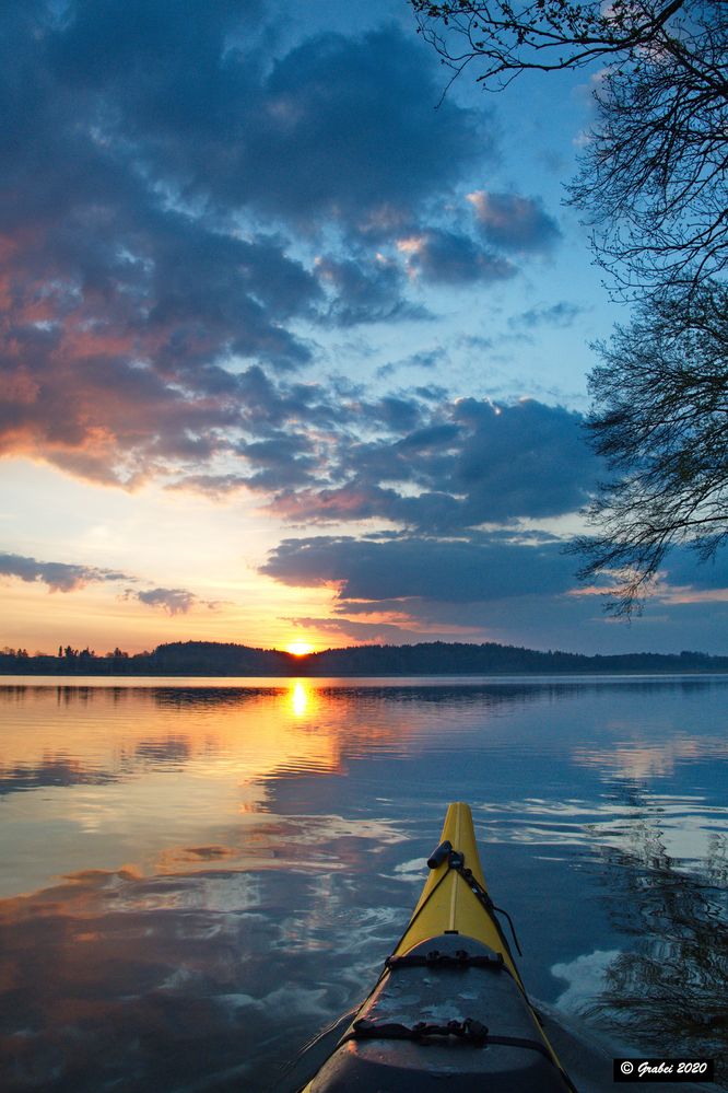 Mit dem Kajak auf dem Waginger see