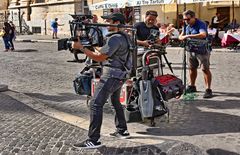  Mit dem Kamerateam auf dem Piazza Navona