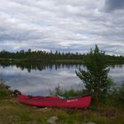 mit dem Kanu unterwegs auf dem Muddusjoki bei Inari