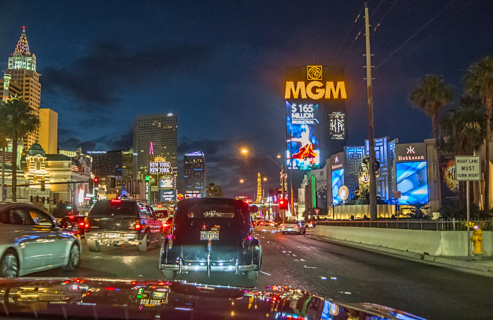 Mit dem Mustang auf dem Strip in Vegas