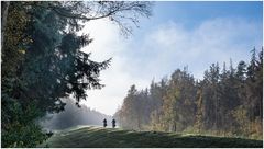 mit dem Rad durch den Nebel
