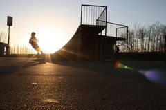 Mit dem Roller gen Sonnenuntergang