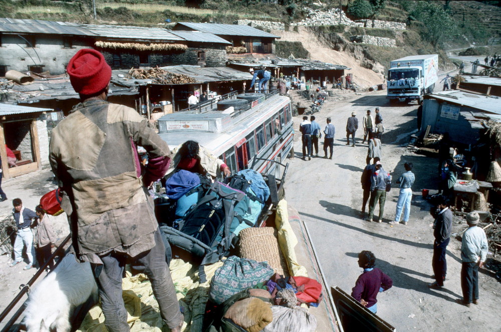 Mit dem Überlandbus auf dem Wege nach Kathmandu