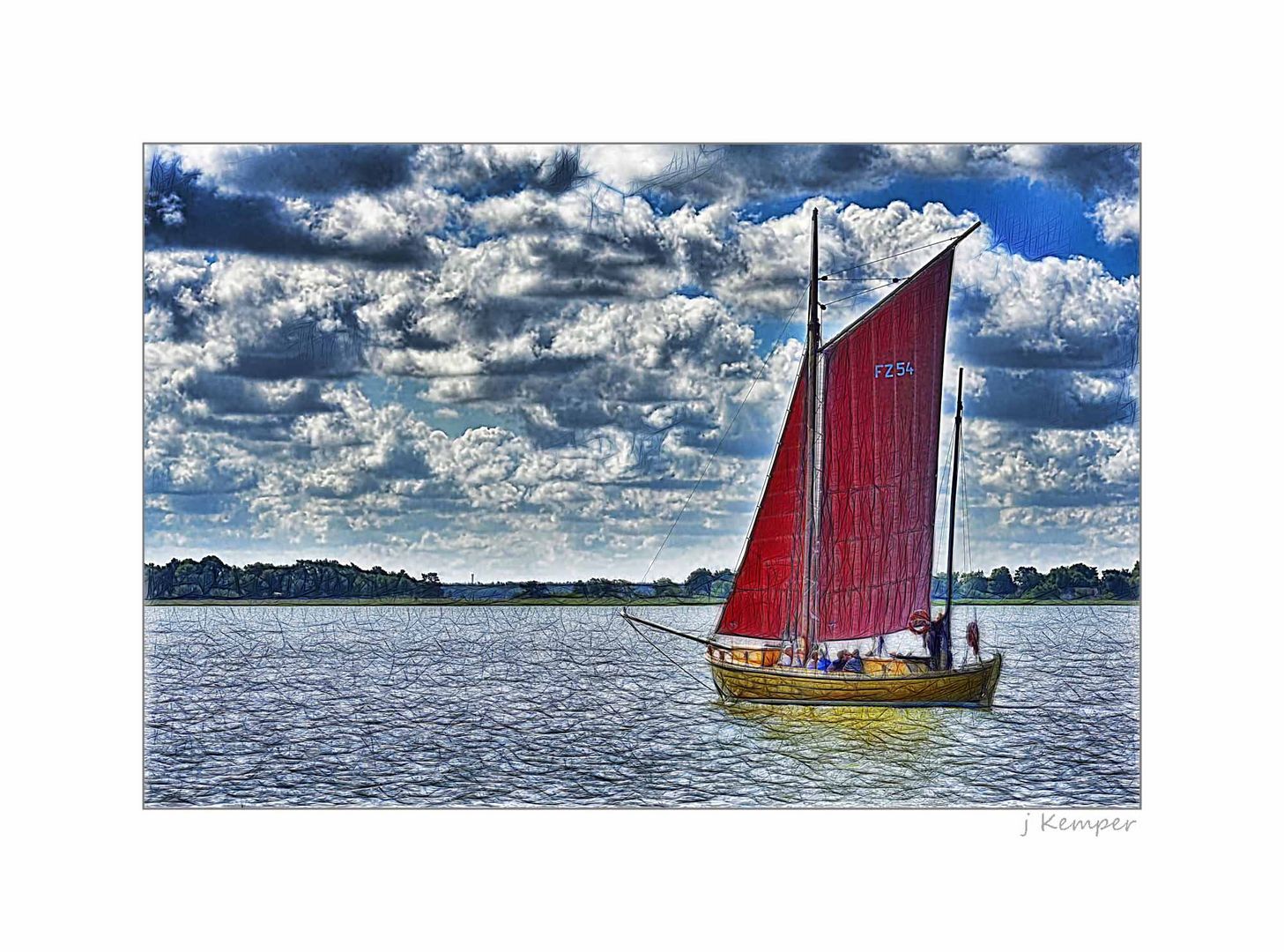 - mit dem Zeesenboot auf dem Bodden unterwegs -