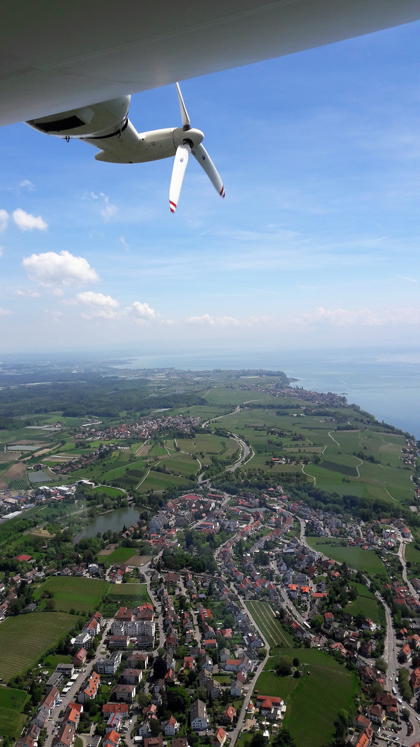 Mit dem Zeppelin über dem Bodensee