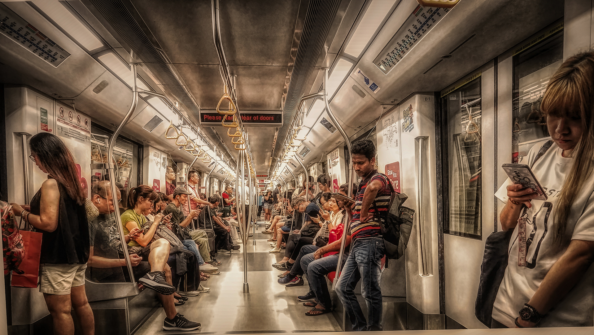 Mit der MRT auf dem Weg nach Little India, Singapur