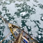 Mit der Noorderlicht vom Eis umgeben, Spitzbergen im Oktober 2013