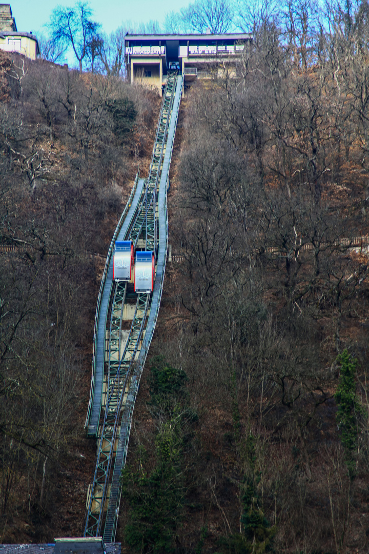 Mit der Standseilbahn.....