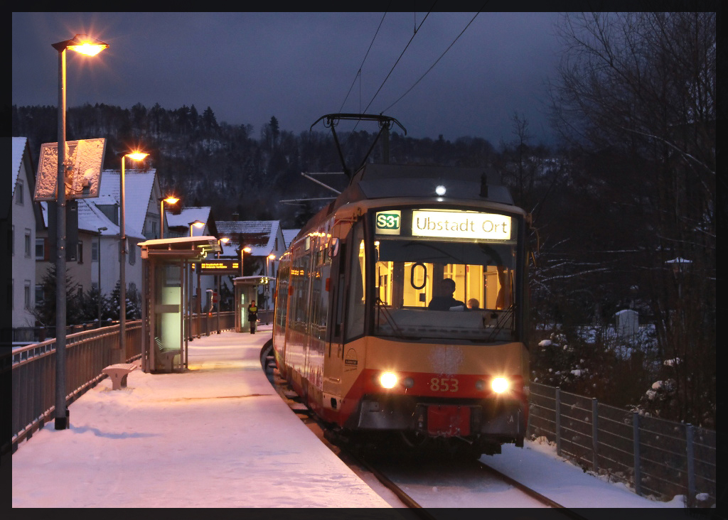 Mit der Straßenbahn nach Ubstadt.