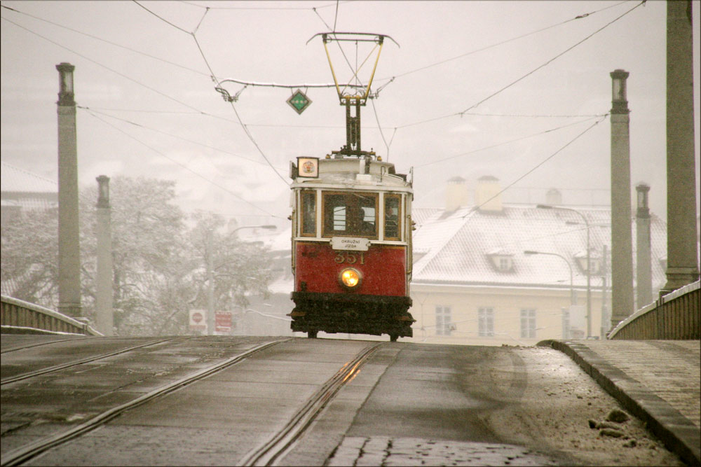 mit der Tramway durch Prag .