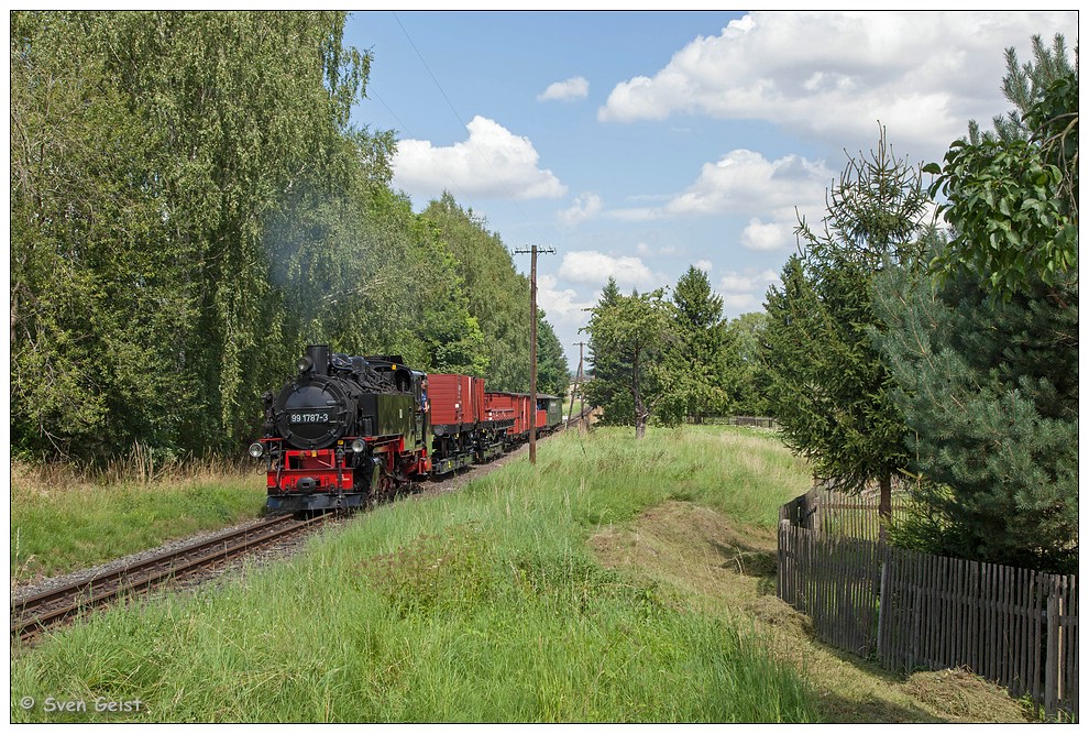 Mit einem Güterzug in Olbersdorf Oberdorf