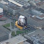 Mit Gullivers Stapler auf Mannheims Paradeplatz