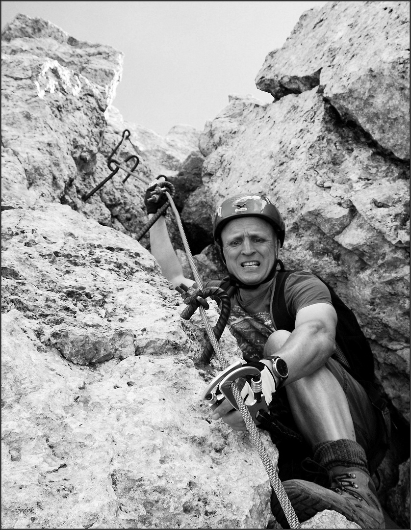 Mit Kumpel Ecki im Masaré Klettersteig