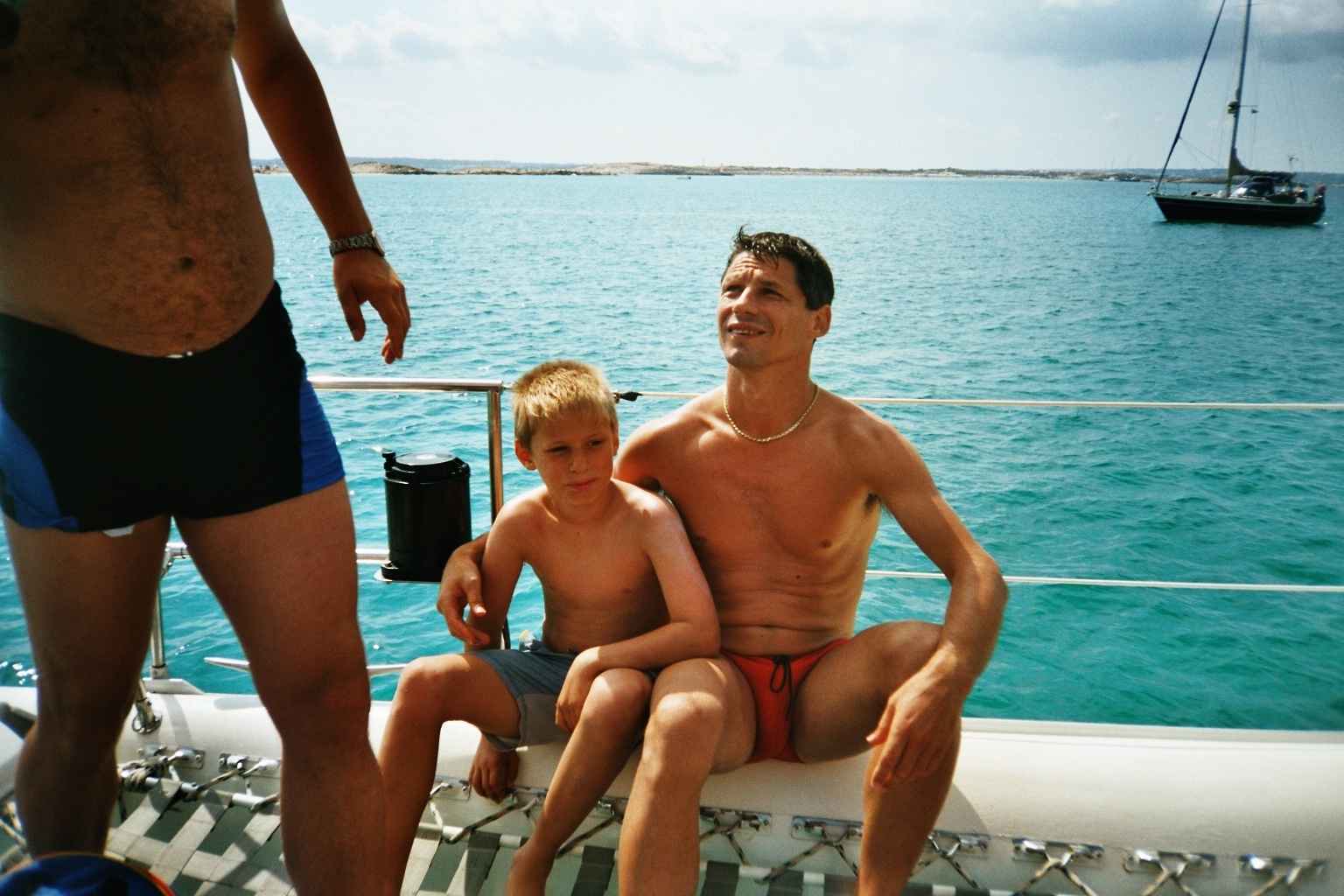 Mit meinem Sohn auf einem Boot in Ibiza