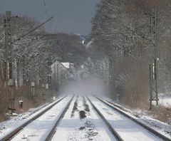 Mit Schneeschleppe unterwegs