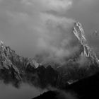 Mit Vollbildmodus mittendrin im Licht-Wolkenspektakel am Abend an der Dreischusterspitze, schön... 