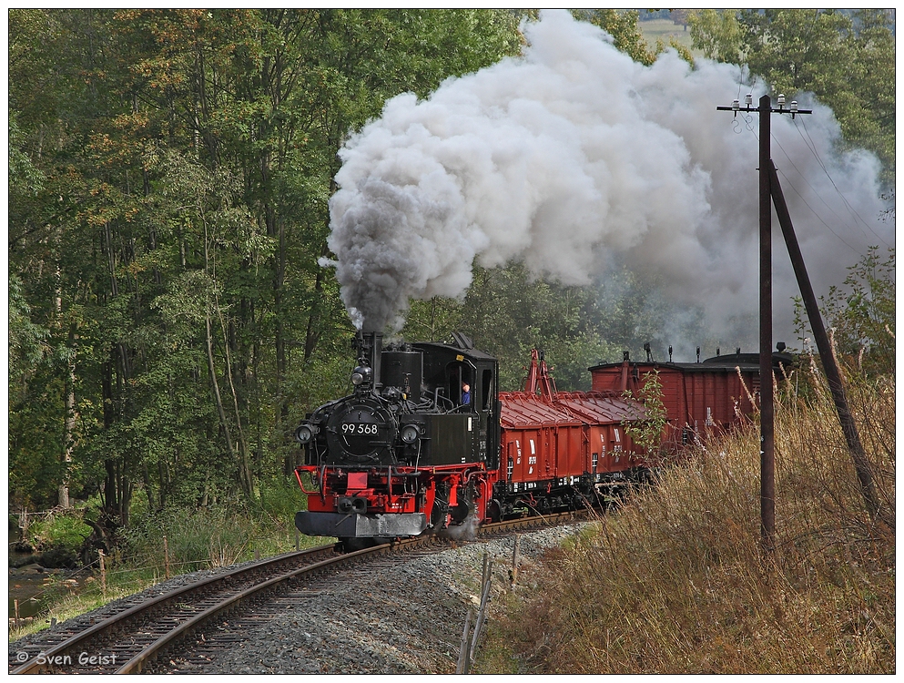 Mit zwei Klappdeckelwagen hinter Steinbach