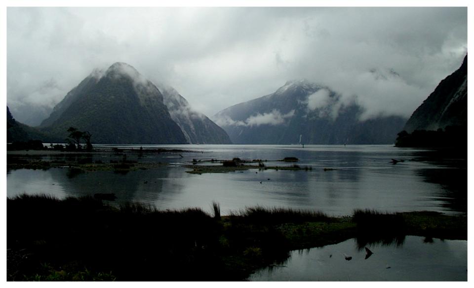 Mitre Peak im Milford Sound bei "normalem Wetter"