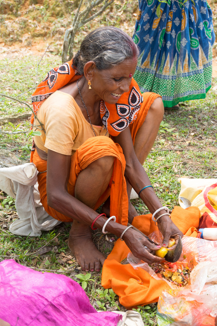 Mittagspause Teepflückerin in der Nähe von Sylhet/ Bangladesch