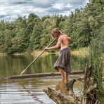 mittelalterliche Fischfang-Szene