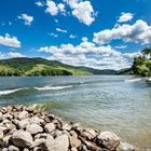 Mittelrheintal im Mai - Flußlandschaft mit Buhne + Welle