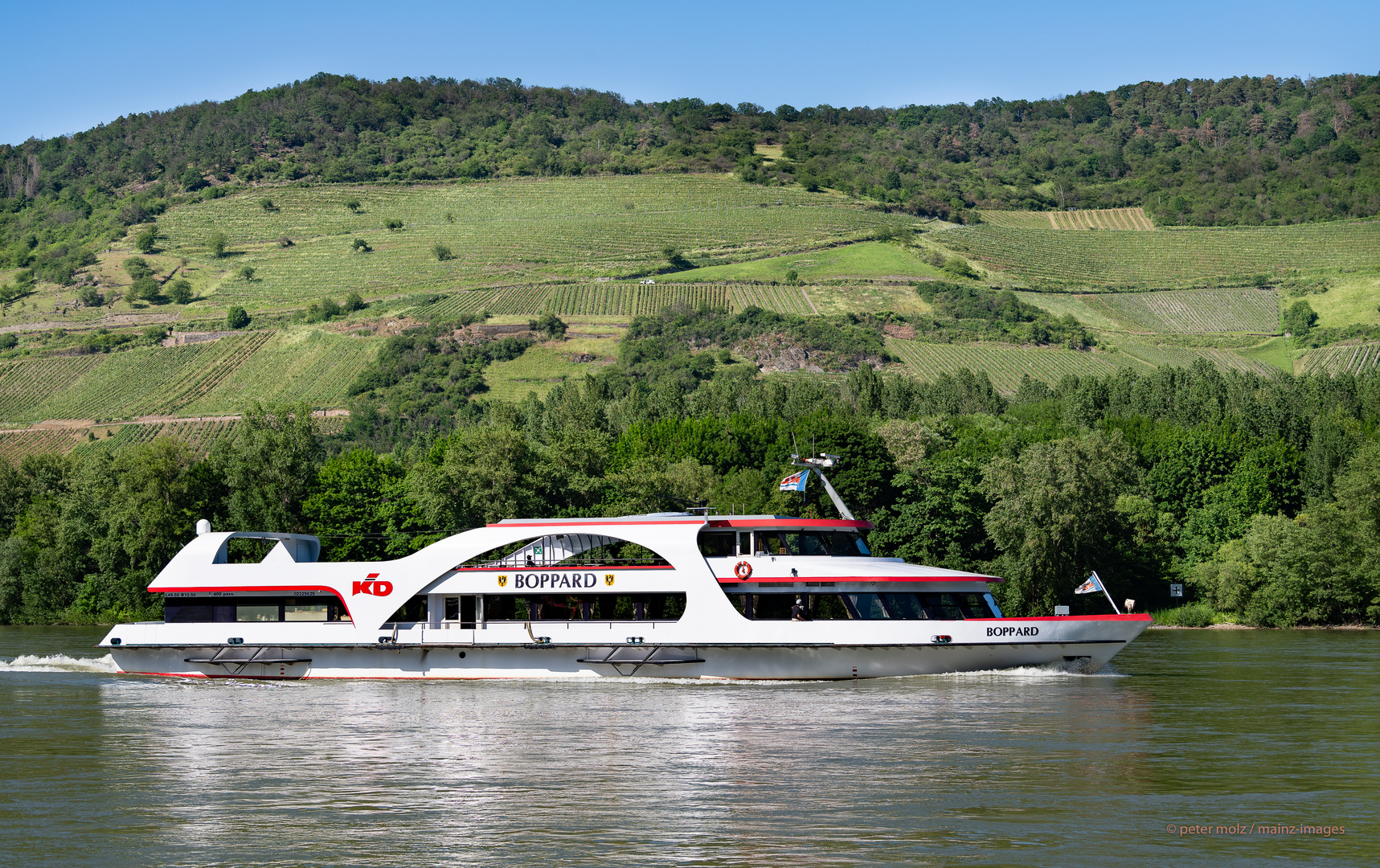 Mittelrheintal - MS Boppard vor dem Lorcher Werth