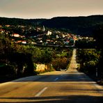 Mitten durchs Land in der Abendsonne