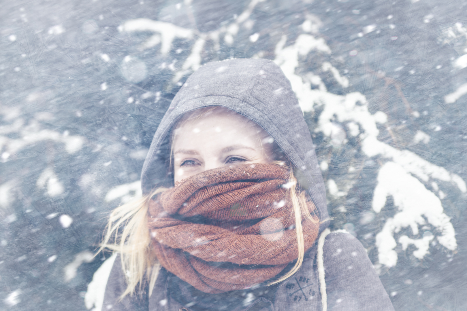 Mitten im Schneesturm