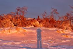 Mitten mit Morgenlicht