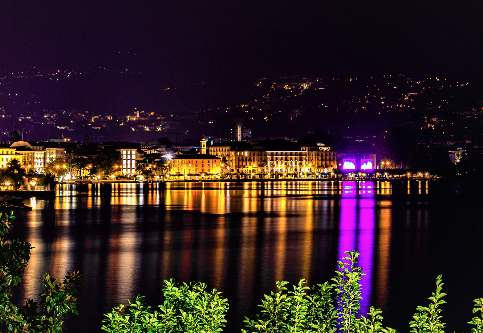 Mitternacht - Promenade von Lugano