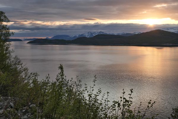 Mitternachtssonne am  Kvænangenfjord