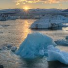 Mitternachtssonne in Island am Jökulsarlon 