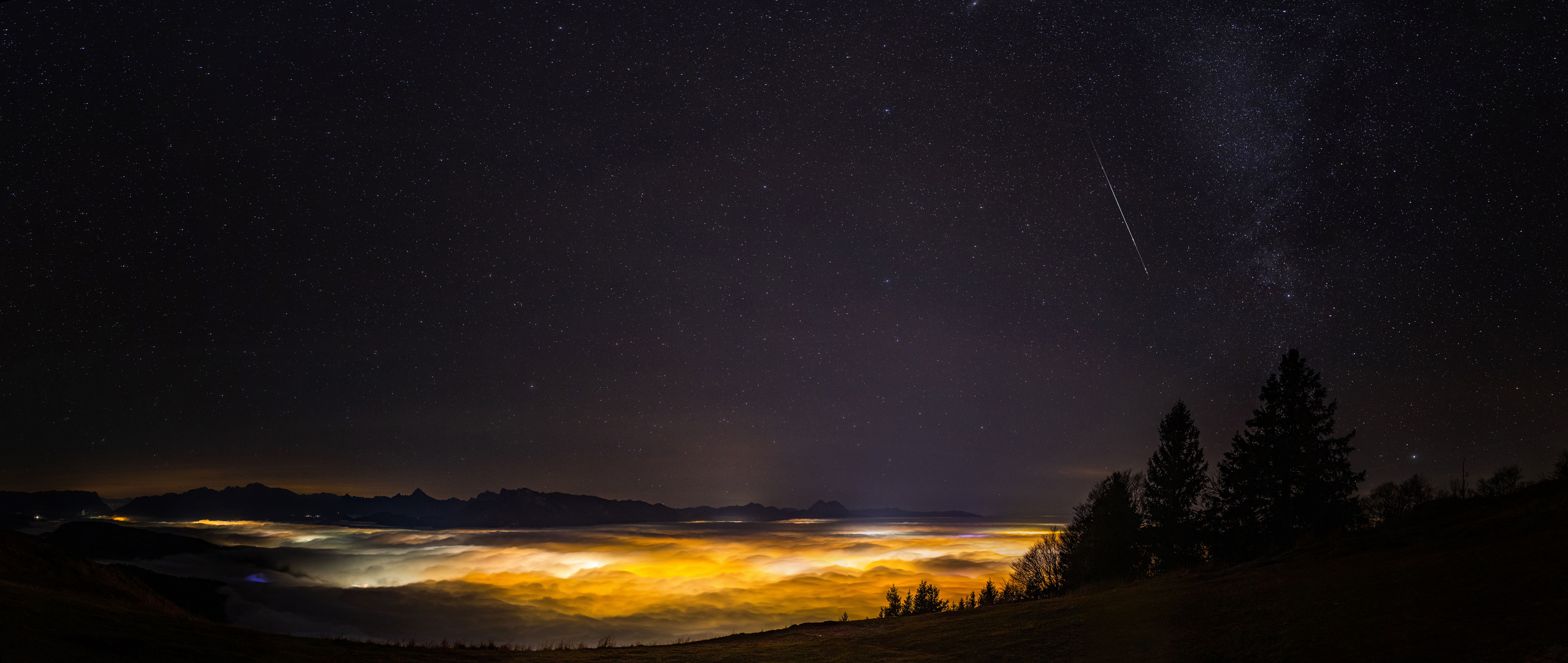 Mitternächtliche Inversionswetterlage am Gaisberg