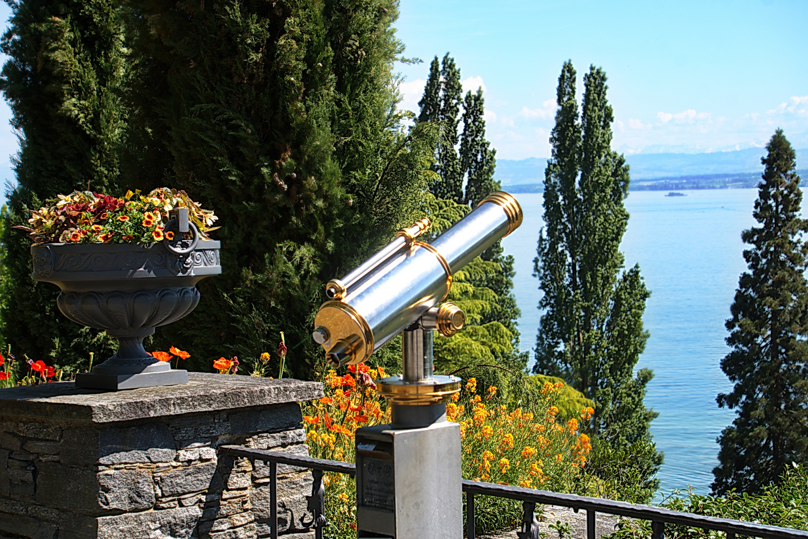 Mittwochsblümchen auf der Mainau mit Blick auf den Bodensee