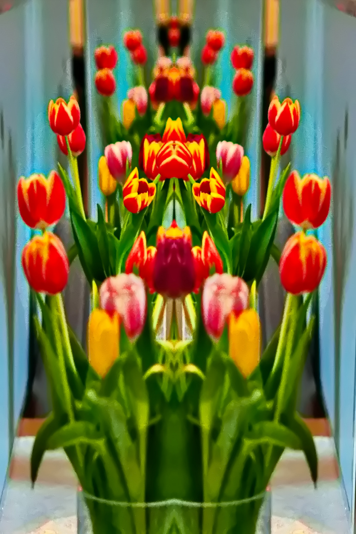 Mittwochsblümchen - Collage mit Tulpen 2