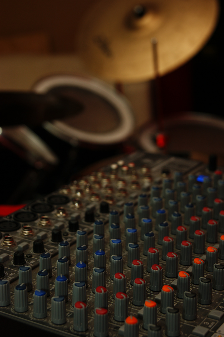 mixer and drums