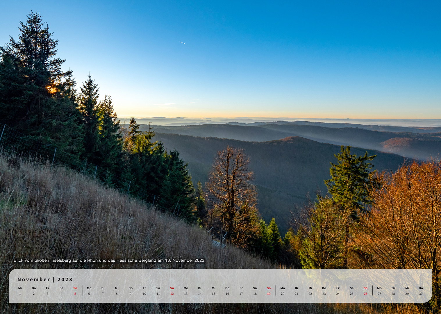 mm-Kalender Thüringer Landschaften: November 2023
