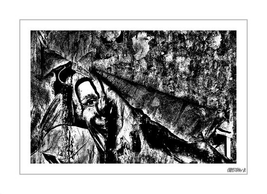 Même défiguré,le pître rit...